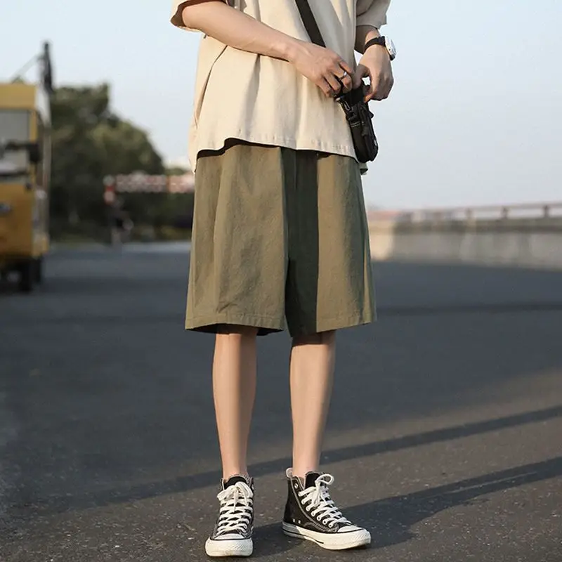 

Шорты мужские однотонные до колен, повседневные штаны, тонкие дышащие пляжные свободные, одежда, Y130, лето 2023