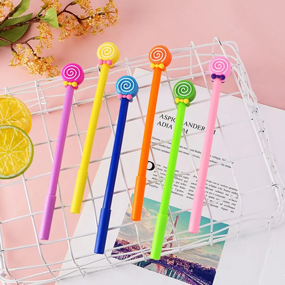 Simpatica Penna Neutra Lecca-Lecca Color Caramella Cancelleria Creativa Penna Firma Nera Da 0.5Mm Cancelleria Per Cartoni Animati Carini