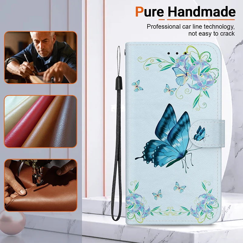 Premium Stand Flip Wallet Case with Artistic Design