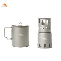 TOAKS Titanium 750ml Pot and Wood Stove STV-12 Ultralight Set for Outdoor Camping Hiking POT-750 & STV-12 2