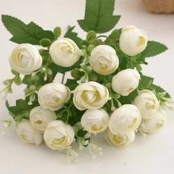 Silk Artificial Flower Buds for Festive and Wedding Décor - Elegant Bridal Bouquets, Wreaths, and Home Decoration Pieces (WHITE)