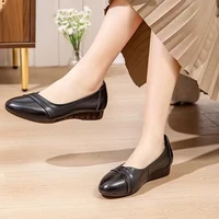 Top Layer Cowhide British Style Boken Semi Trailer 2025 Spring New Outer Wear Thick Soled Women's Bag Head Slippers