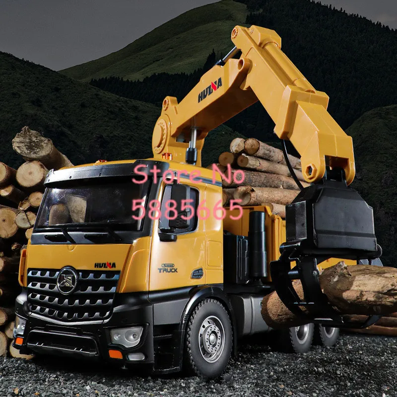 47CM Large 1:14 Scale Remote Control Catch Wood Dump Truck 26CH 680° Rotate Alloy Simulation Sound Electric RC Engineering Truck 2