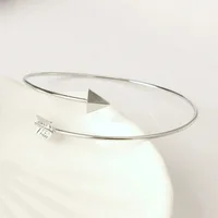 FSUNION 2025 New Arrival Punk Open Adjustable Arrow Cuff Bracelets for Women Fashion Simple Gothic Wrist Feather Bangles Jewelry 2