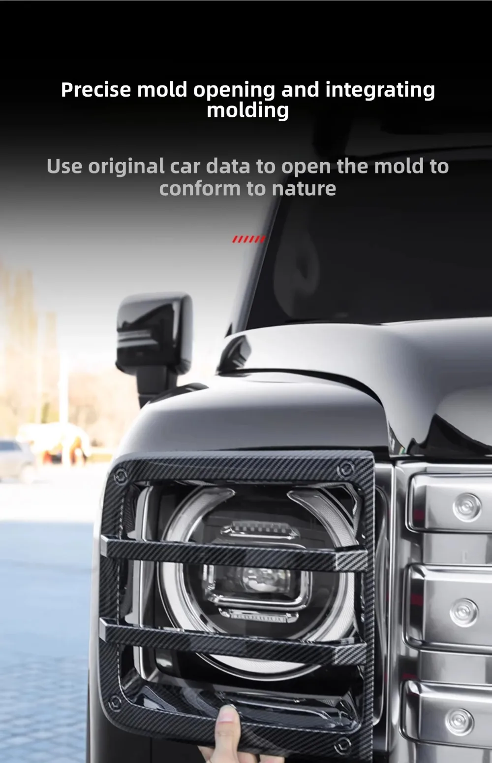 For Great Wall GWM Haval H9 2024 + 2Pcs/Set Car Front Headlight Cover Anti-Collision Headlamp Decoration Frame Protective Cover detail image 5