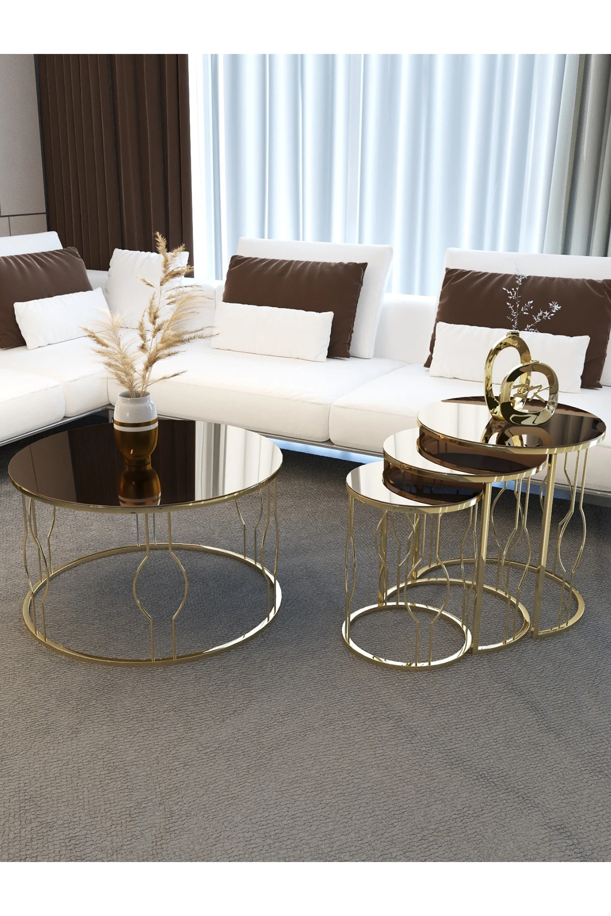 Ontstaan Verhoog jezelf Gelukkig Goud Brons Salontafel Set, Draad Ontwerp Salontafel Salontafel Luxe Thee  Stand 4 Stuks Pak Salontafel| | - AliExpress