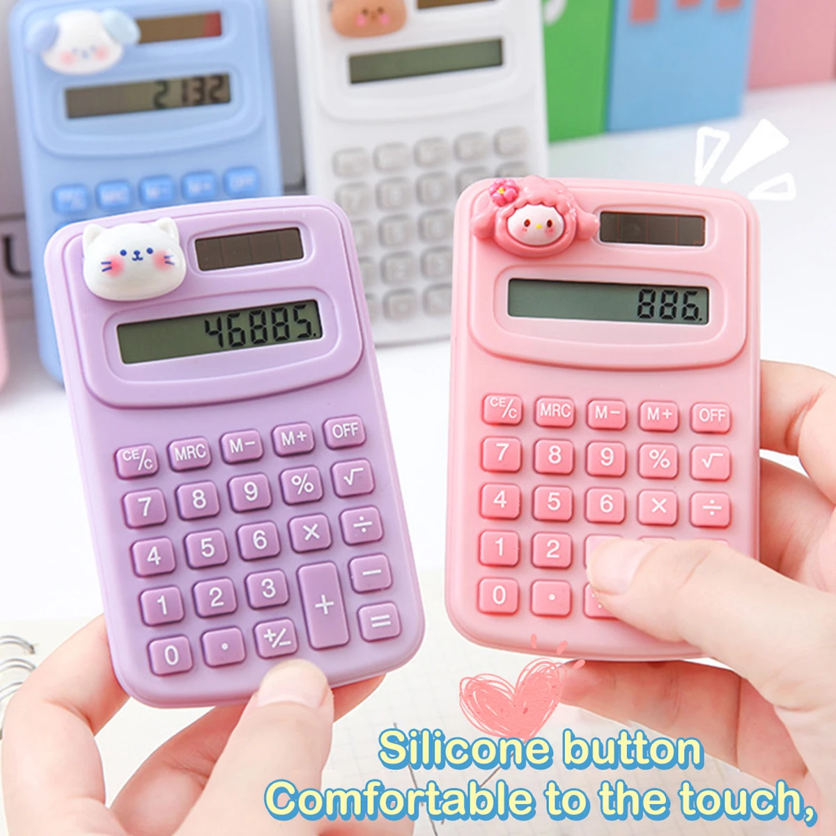Compact Cartoon Calculator for Students and Office Supplies
