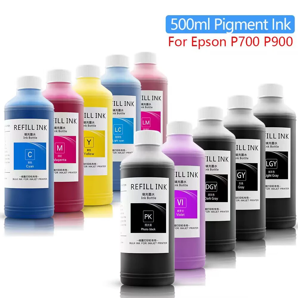 Ricarica Inchiostro Pigmentato Per Epson Sc-P10000 P20000 P10080 P20080 P10070 P20070 P700 P900 P708 P908 Stampante 500Ml Per Bottiglia
