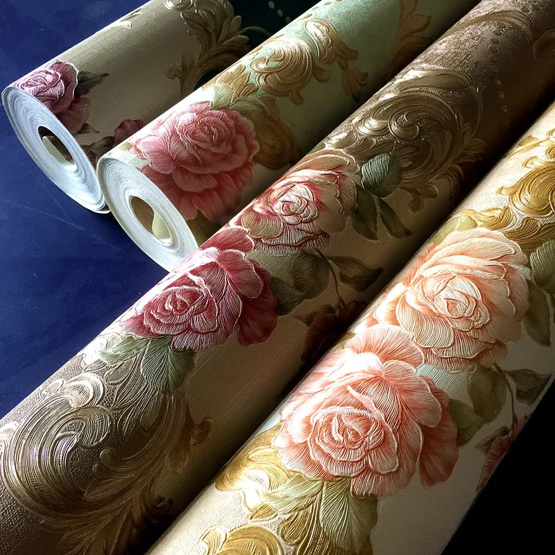 3d gravado damasco pvc flower wallpaper decoracao 05