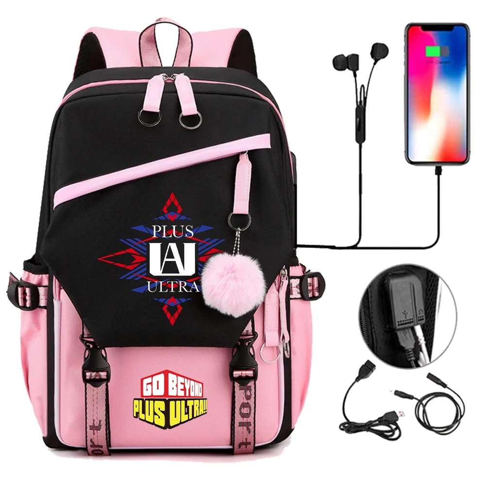 

My Hero Academy UA High Pluse Ultra Anime Backpacks School Backpack Back To School Bookbag Travel Bagpack School Bag for Girls