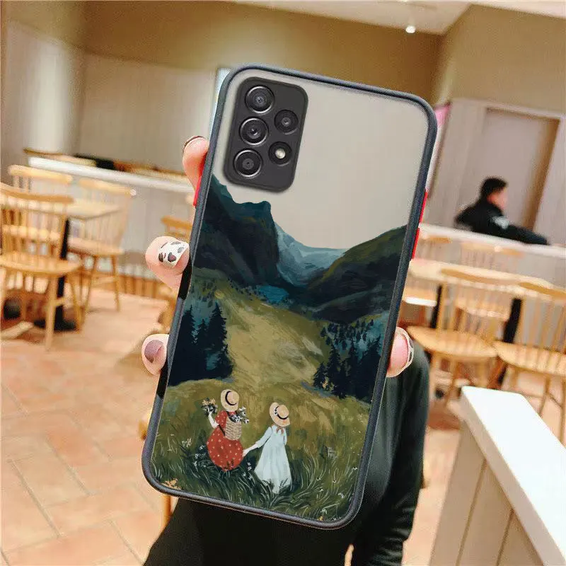 phone belt pouch Scenery Girl Case For Vivo V17 V20 Oil Painted Phone Cover for Vivo Y31 X60 Pro X50 Y20 Y30 Y50 Y51 2021 V15 Y17 Y19 Y91C Capa phone carrying case