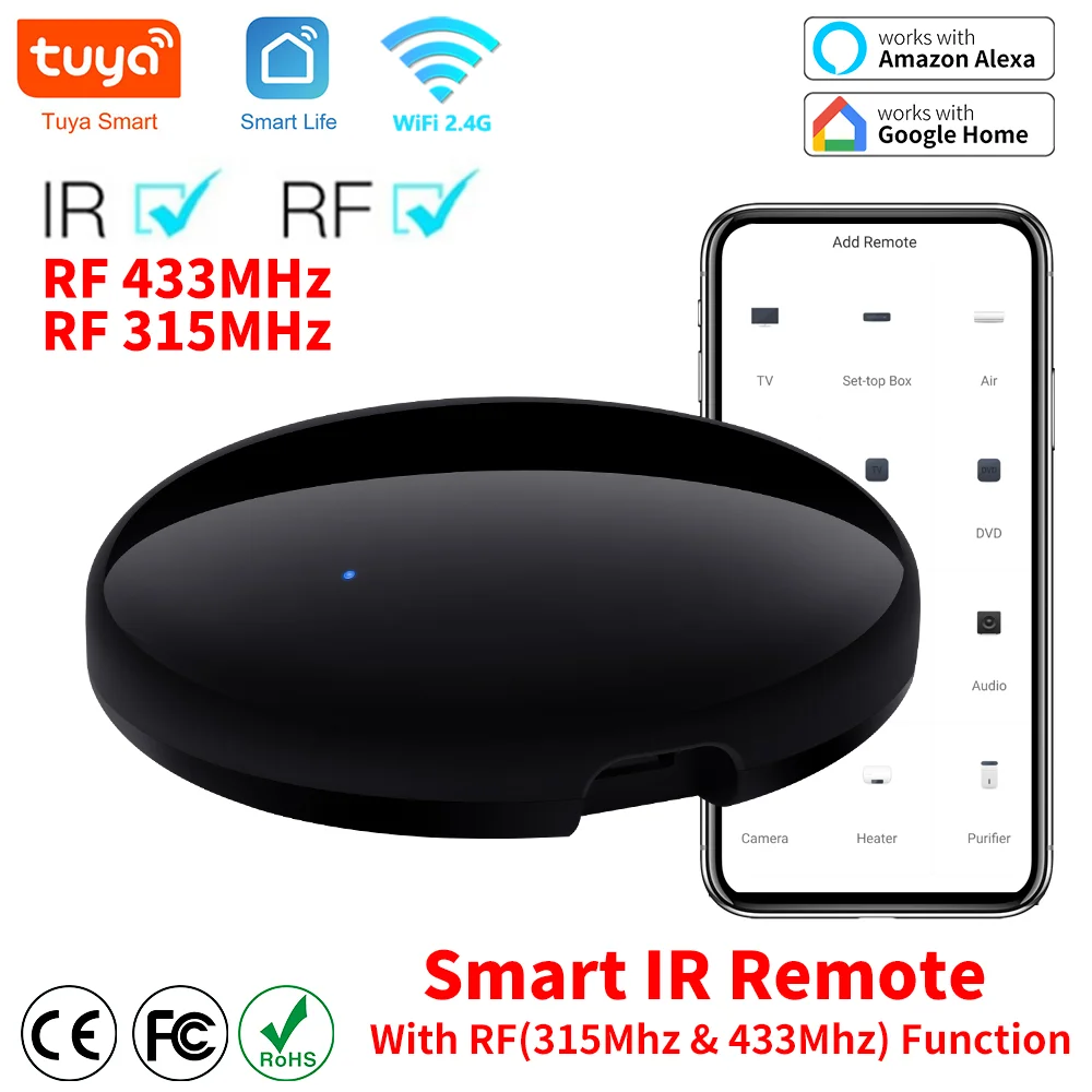 투야 와이파이 IR 리모컨 RF 433MHz, 315MHz 고정 인코딩, 스마트 홈 에어컨 모든 TV LG TV용