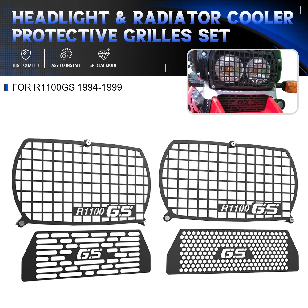

Motorcycle Headlight Guard Oil Cooler Protective Grilles FOR BMW R1100GS 1994 1995 1996 1997 1998 1999 Headlight Protector Cover