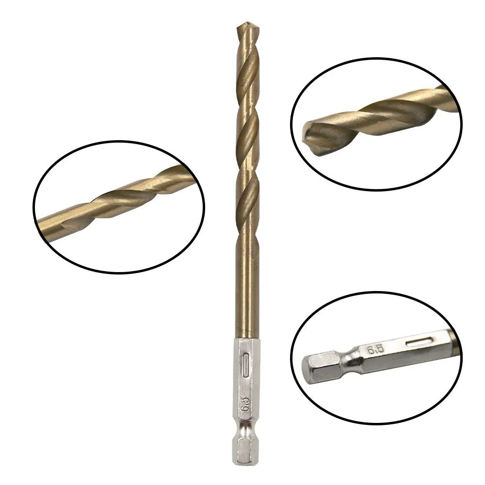 Hexagonal Handle Titanium Plated Fried Dough Twists Drill 1.5-6.5mm Electric Drill Screwdriver Drilling Reaming Tool 13pc
