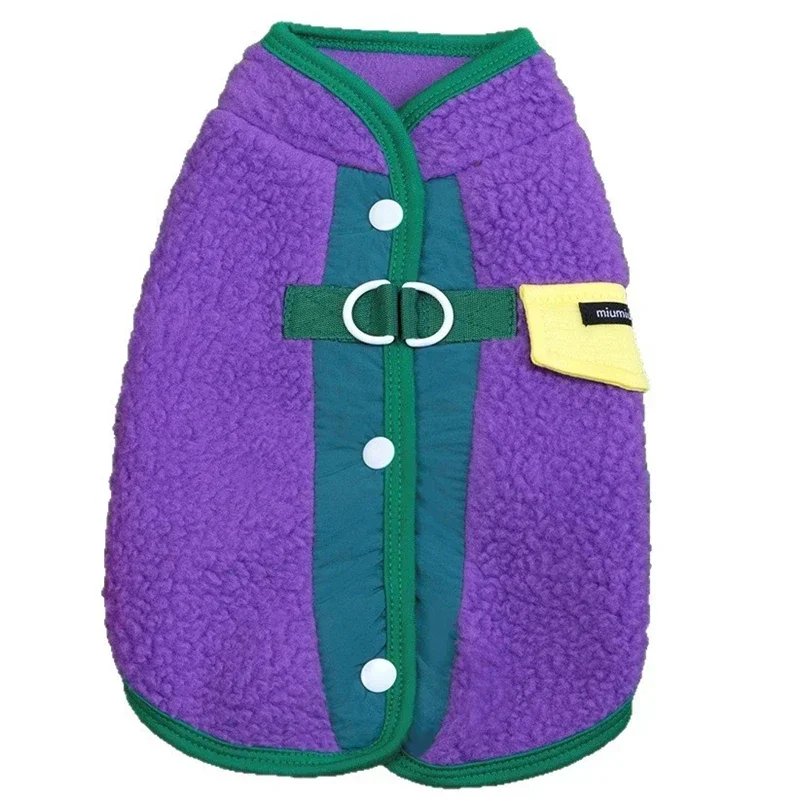 따뜻한 가을 겨울 강아지 옷 소형견 애완동물 의류 테디 비숑 다용도 방한 투 레그 코트 풀링 하네스