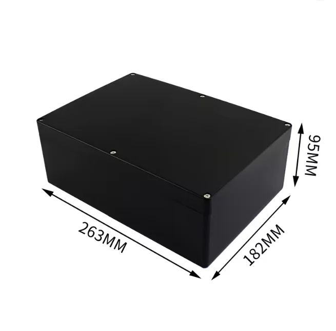 Durable Black Waterproof Junction Box for Electronics & Electrical Projects