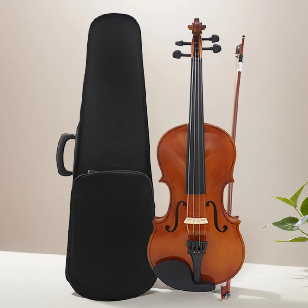 Violin 4/4 Full Size Kit Case Bow Extra Strings Rosin Tuner Violin Fiddle Set Beginner Adults Student