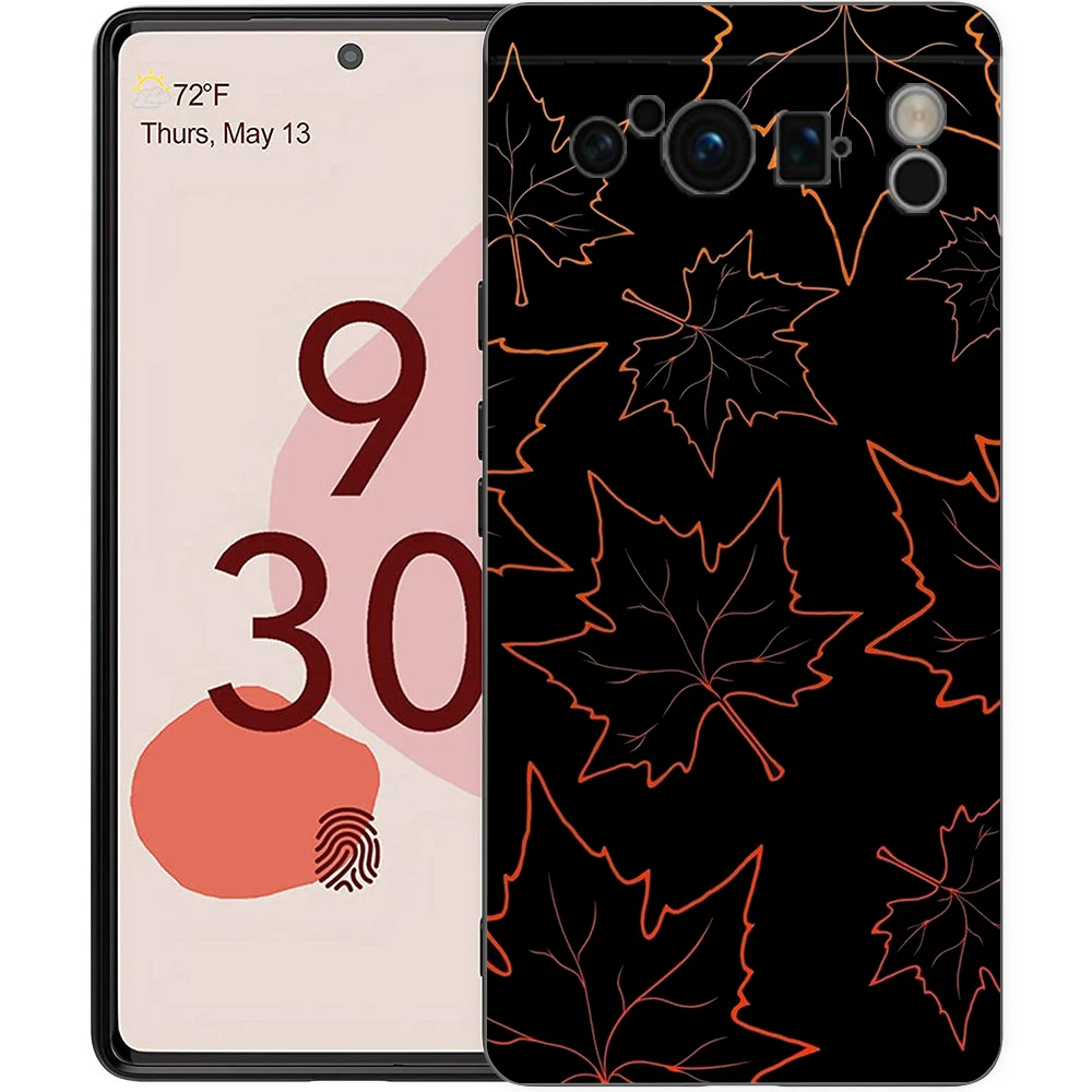 Autumn Fox Pumpkin Halloween Themed Shockproof Phone Case – Soft Silicone Black Cover