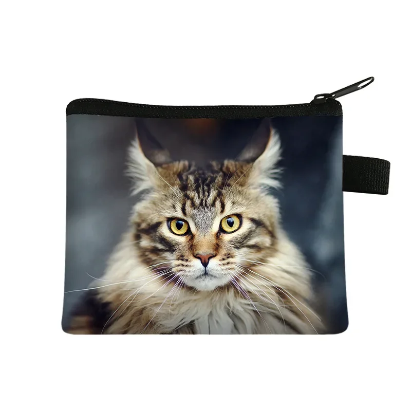 Coin Purse Cute Cat Print Coin Purses Mini Coin Wallet Bag Card Holder ID Credit Holder Pocket Women Girls Purse