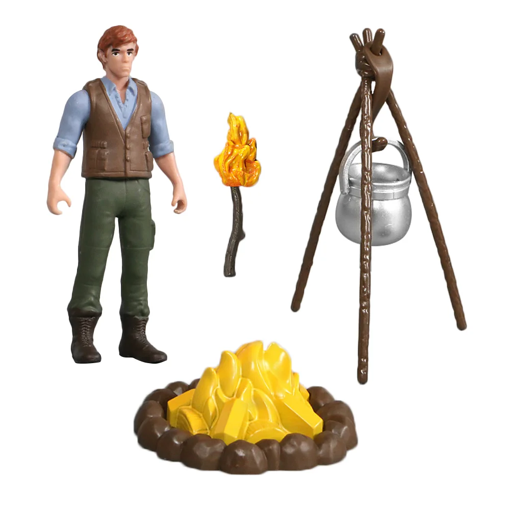 Model Scene Camping Figure Bonfire Home People MinikidsCampfire Pretend FigurineStem Toy Kids Garden Fairy Miniature Water ho character model animal model 155511 hunting people and animals