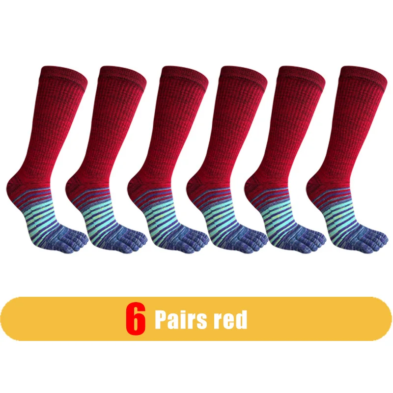Colorful Striped Compression Toe Socks for Outdoor Fitness Activities