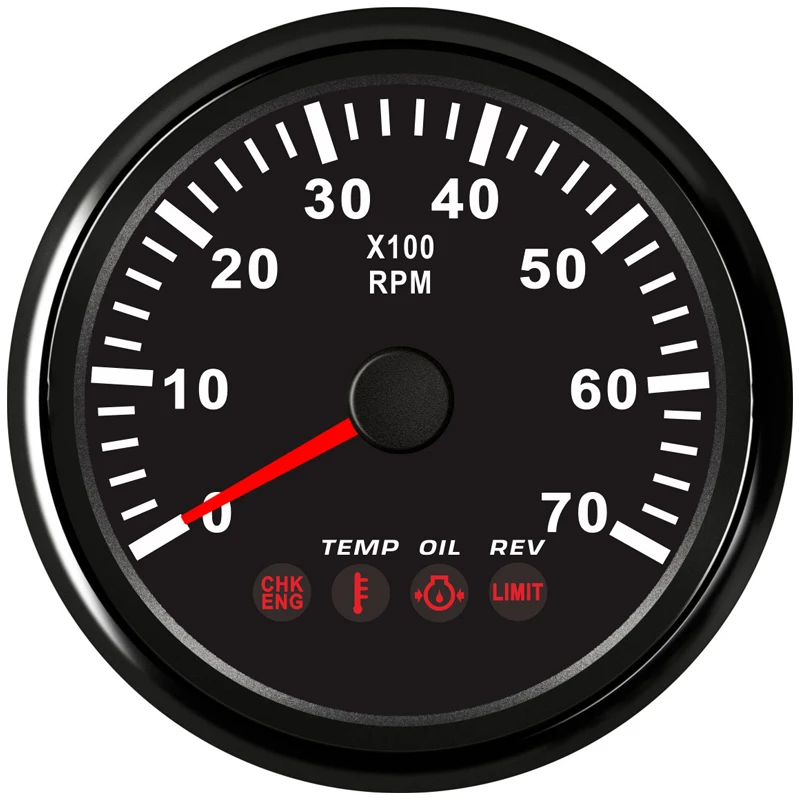 Auto Gasoline or Diesel Engine Tachometers 85mm 0-7000RPM Rev Counters Red Backlight with Oil Pressure Temp & RPM Alarm Function tachometer gauge engine tachometer tachometer meter