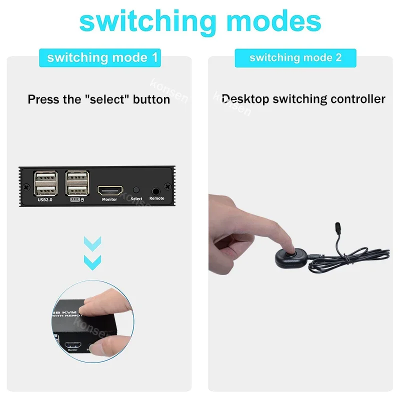 HDMI KVM ġ ñ, ũž Ʈѷ  , USB 2.0 콺 Ű , 2 Ʈ, 2x1, 4K HDMI USB ġ ñ