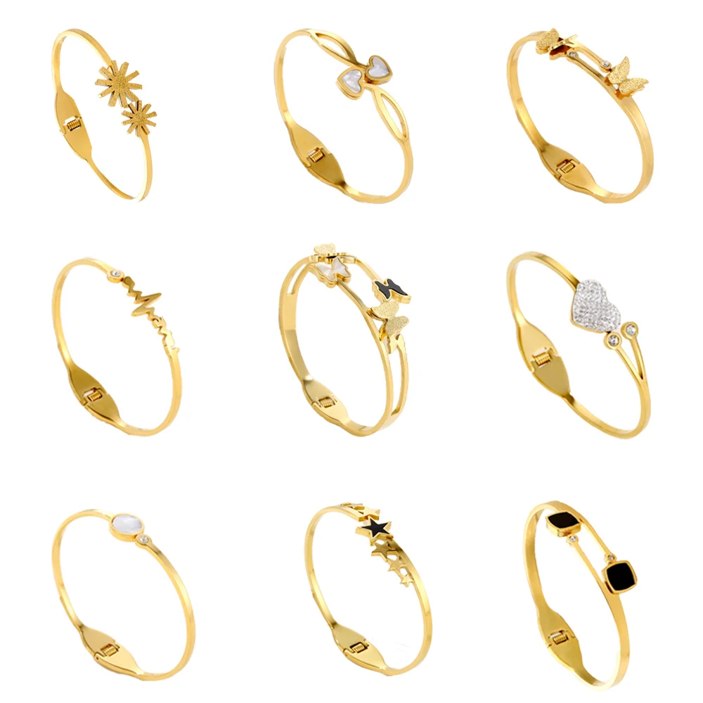 Stainless Steel Bracelet Cuffs For Women Fashion Butterfly Set