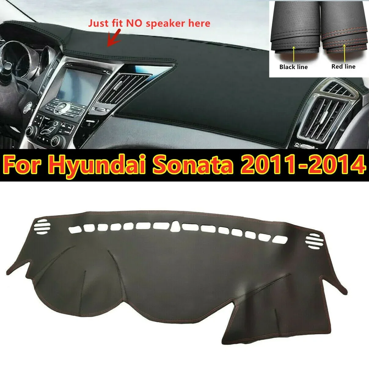 

Soft High Fiber Leather Car Dashboard Cover Dash Pretector Mat Sun Shade Carpet For Hyundai Sonata 2011-2014
