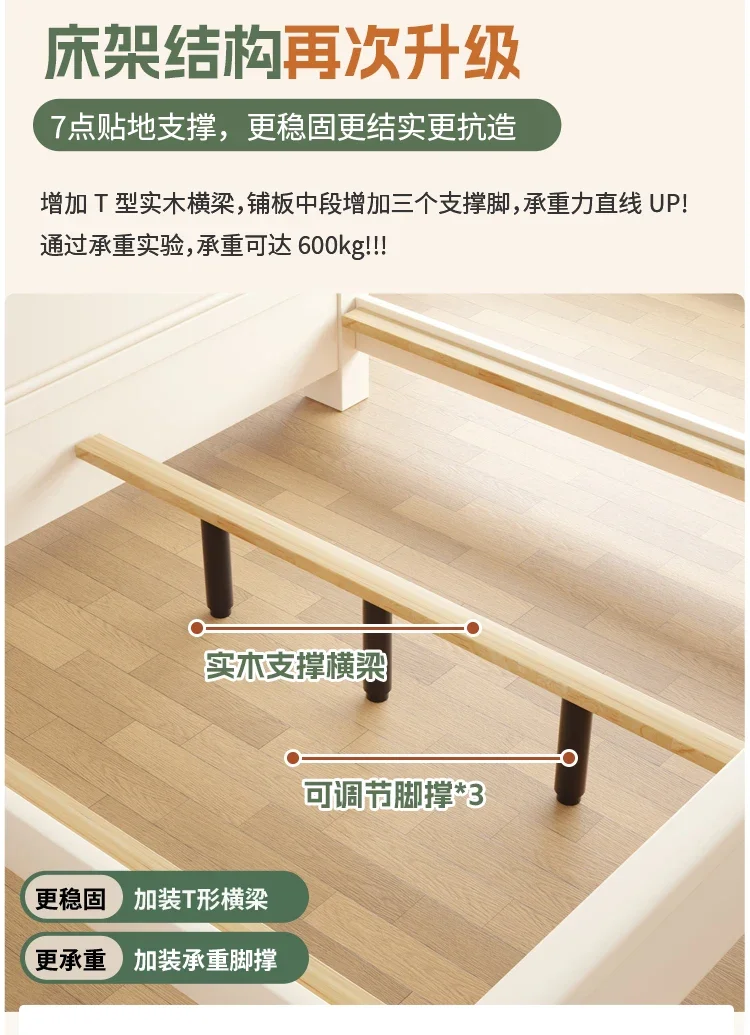 Adult Modern Double Bed Frame Storage Space Luxury King Size Bed Bases Bedroom Headboards Letto Matrimoniale Home Furniture