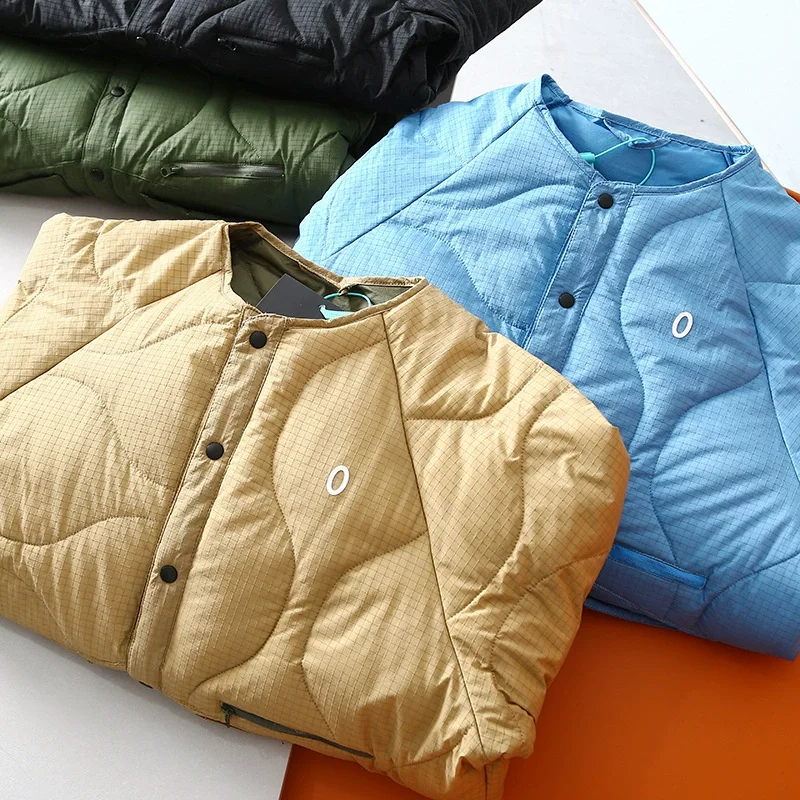 Weiße Entendaunen-Winterjacke für Paare, winddicht, wasserdicht, Sport, leicht, warm, Kragenlos, Outdoor, Trekking und Skifahren – Detail 12