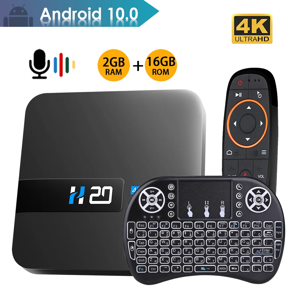 ТВ-приставка H20 на Android 10 0 2 + 16 ГБ 4K Wi-Fi 4 ГГц | Электроника