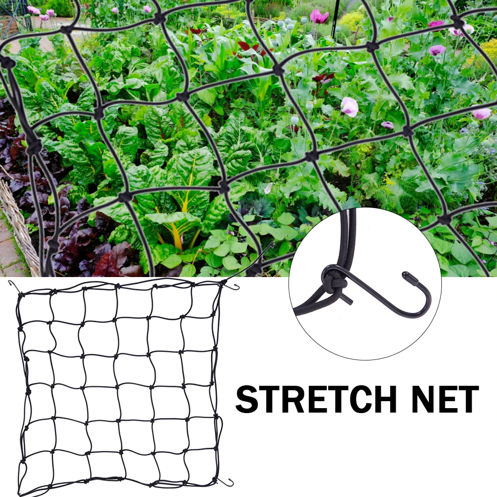 Uniform Light-receiving Elastic Net Polyester Elastic Growing Trellis Net with Removable Hook Support Plants for Garden Fence grow tent trellis net