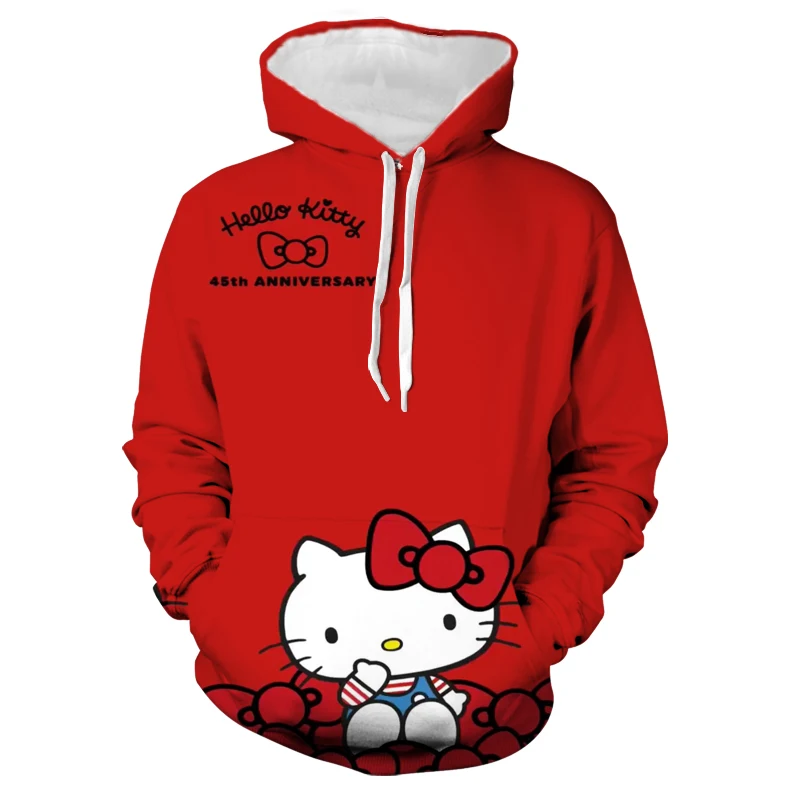 

Women's Hello Kitty Hoodie Streetwear Anime Graphic Print Long Sleeve Sweatshirt Gothic Punk Spring Autumn Ladies Hoodie Jacket