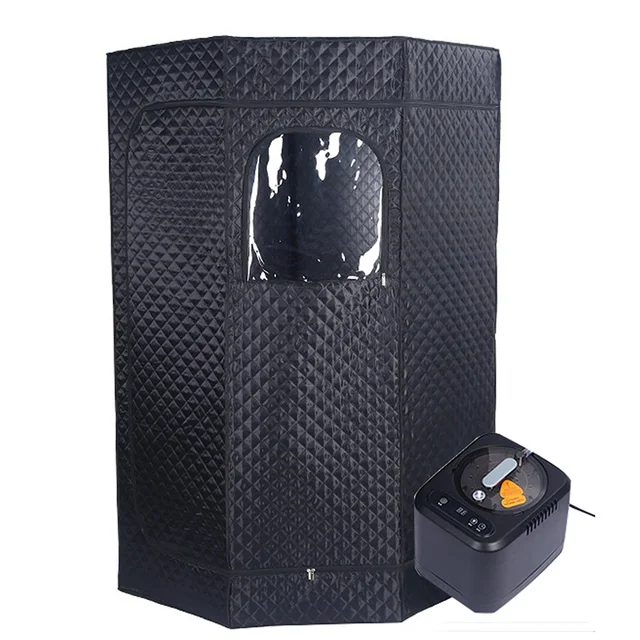 เปียกไอน้ําความร้อนซาวน่าแบบพกพา Home Spa ซาวน่าเต็นท์สูง 180 ซม.3L หม้อนึ่งสนับสนุน Drop Shipping 1