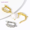 Fashion 18K Gold Plated Inlaid Zircon Shvenzy Earring Fixtures,Brass Earring Hooks Fasteners For DIY Jewelry Making Accessories 3