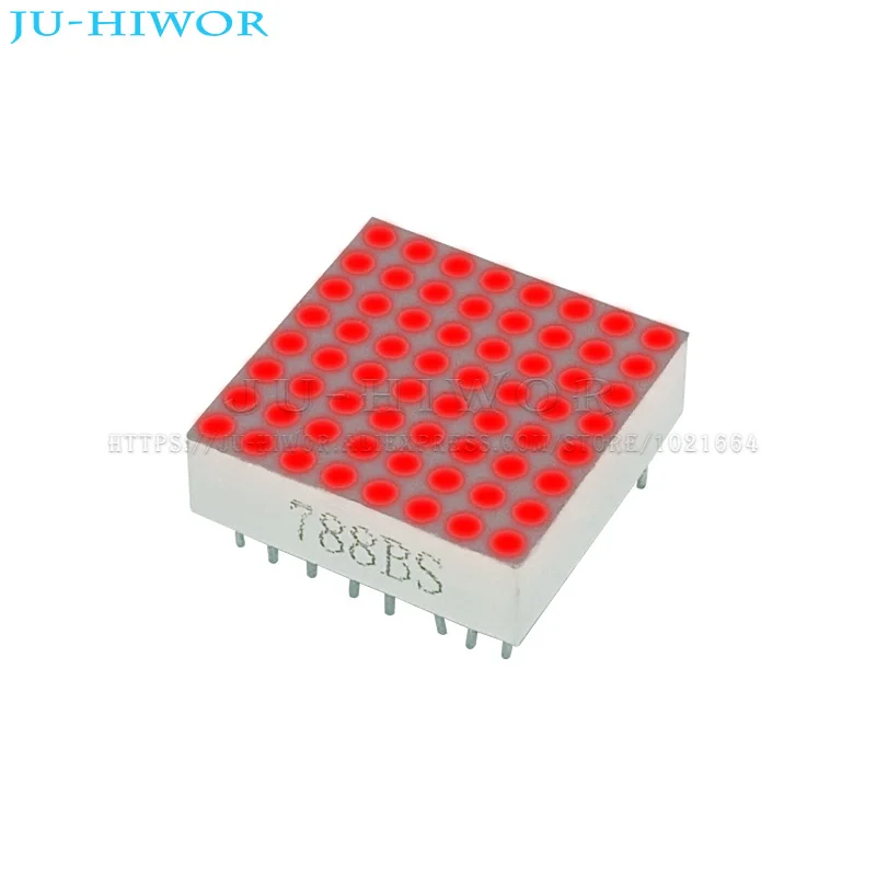 

5pcs 16pins 8x8 8*8 Red 1.9MM Dot Matrix LED Display Common Anode Cathode 788BS 788AS Digital Tube Digitron Size 20*20mm DIY