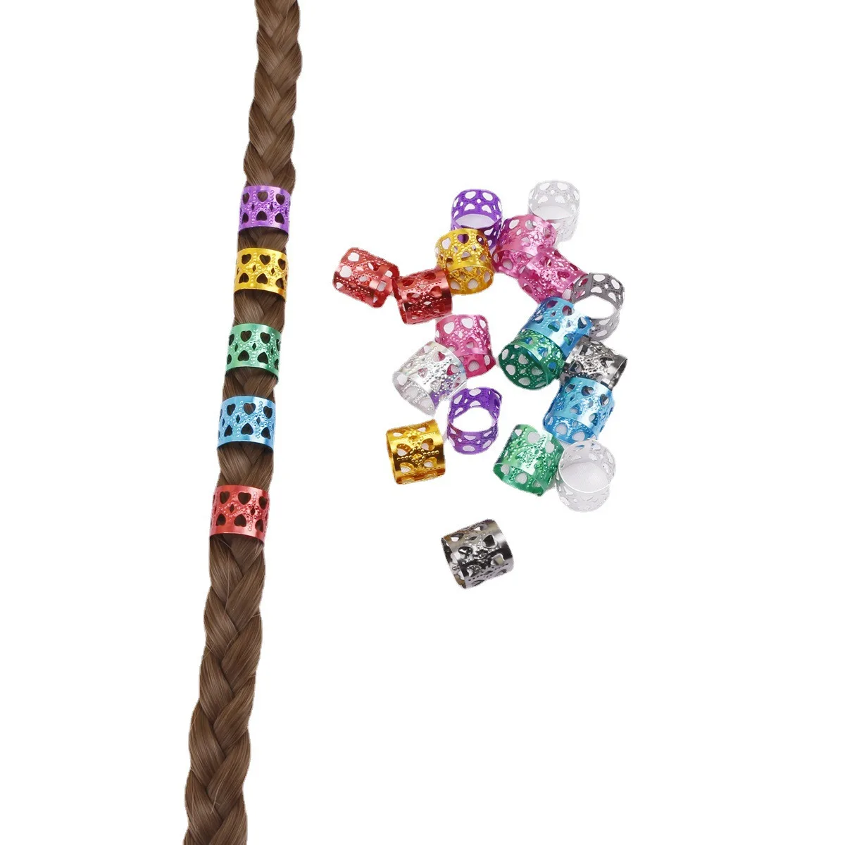 HairJewelryforWomenBraidsDreadLockBeadsHairDecorationsAluminum