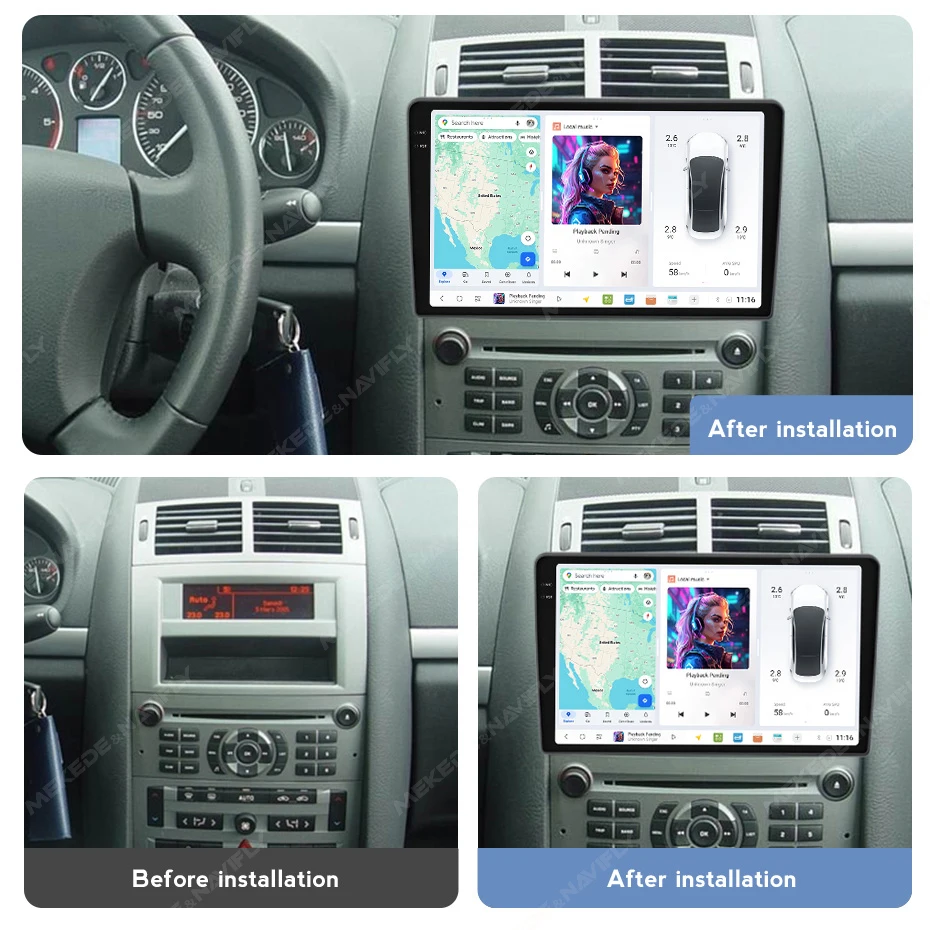 DUDUAUTO DUDU7 AKM7739 DSP Auto Intelligente System Für Peugeot 407 SW407 2004-2008 CarPlay Auto Multimedia Video Player GPS 2Din – Detail 7