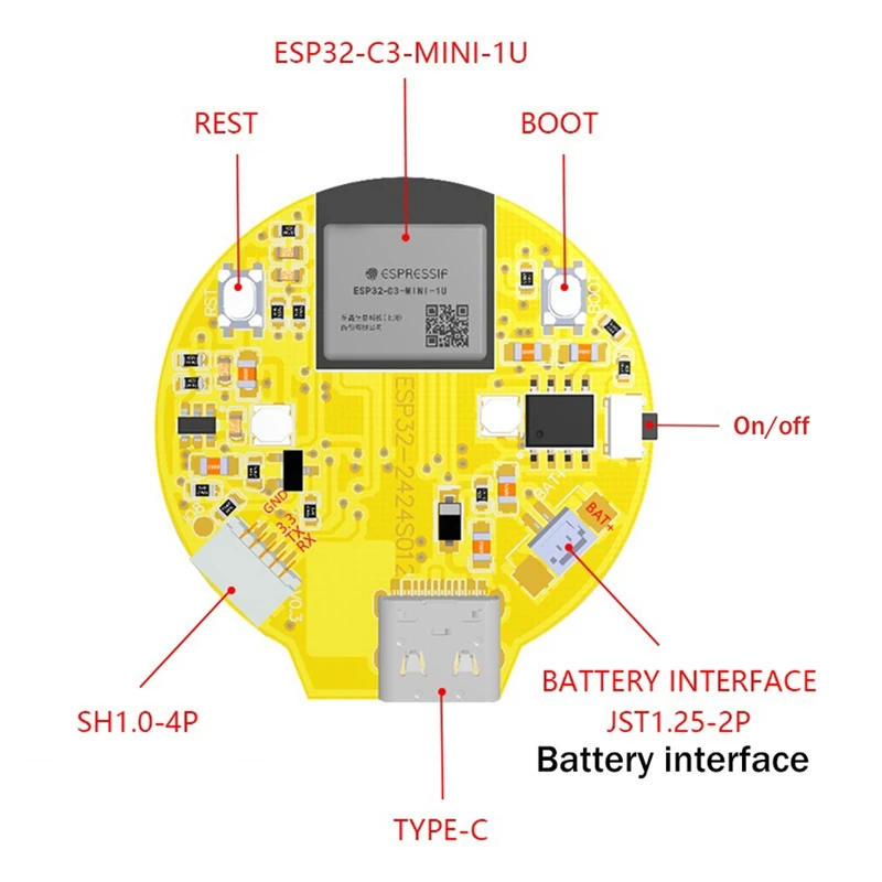 T35C ESP32-C3 Development Board 1.28 Inch Round LCD Display Screen With Wifi Bluetooth Module No Touch Panel