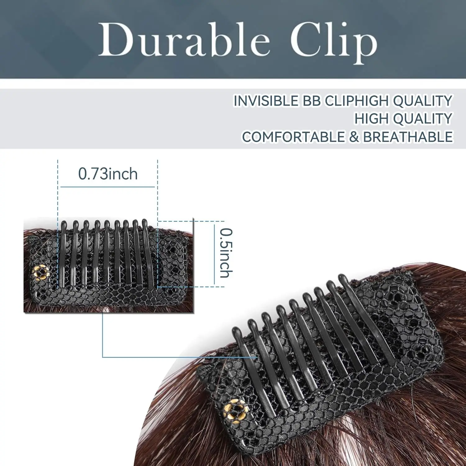 Human Hair Bangs 100% Human Hair Wispy Bangs Hair Clip