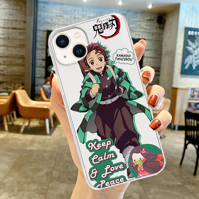 leather phone wallet Demon Slayer Phone Case For iPhone 11 12 13 Pro MAX 6 6S 7 8 Plus XS 12 13 Mini X XR SE 2020 Couple Soft Clear Anime Cartoon wallet phone case