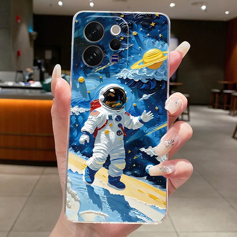 Aesthetic Lovely Cartoon Silicone Phone Case - Transparent Soft Back Cover