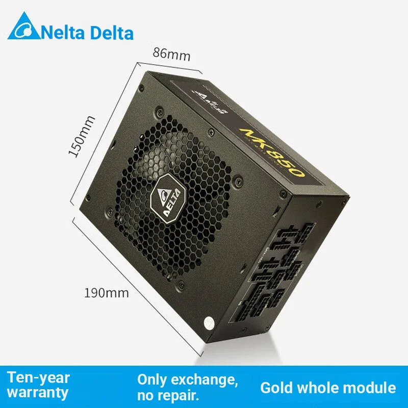 델타 850W 정격 전원 공급 장치 Mk850 골드 메달 풀 모듈형 컴퓨터 전원 공급 장치(더블 8핀/풀 전압/골드 메달 풀 모듈형/싱글 12V 출력/10년 보증)