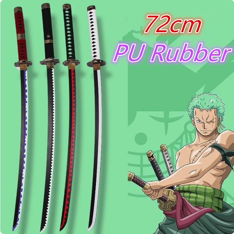1:1 Cosplay Zoro Sword Roronoa Role Playing Syodai Kitetsu Samurai Props Katana Knife Safety PU Toy Gift 72cm cosplay sword cosplay prop cosplay toy