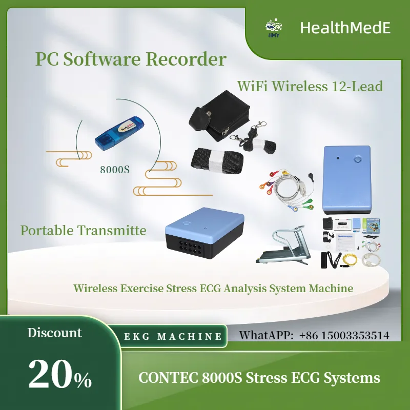 CONTEC8000S Analysis System 12 Leads Wireless Exercise Stress ECG EKG Machine Asynchronously Sampling Test+Software
