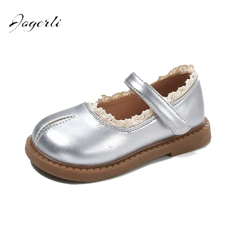Girls' PU Leather Shoes Soft-soled Children's Baby Shoes Split-toed Children's School Student Princess Size 22-33