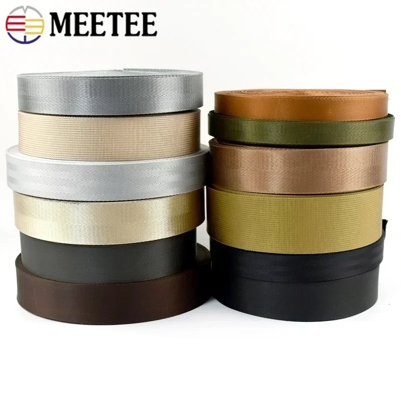 Nylon Webbing 8Meters Nylon Webbing Band Herringbone Pattern Lace Tape Ribbon DIY Bag Strap Sewing Accessories