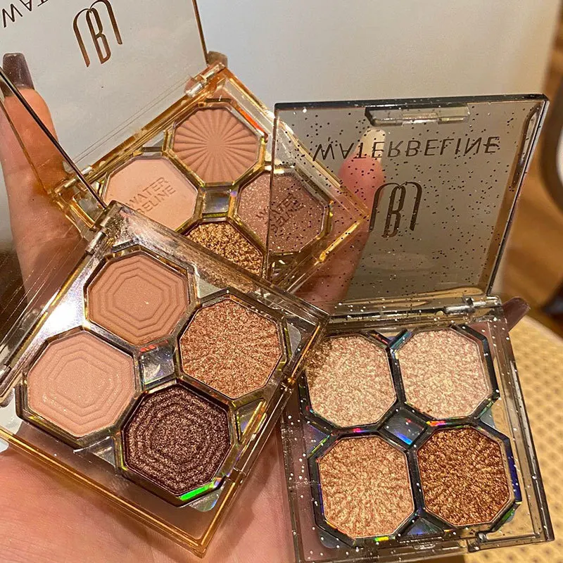 

New 4 Colors Eyeshadow Palette Portable Makeup Highlight Matte Shimmer Eye Shadow Shiny Long Lasting Natural Cosmetics DES19