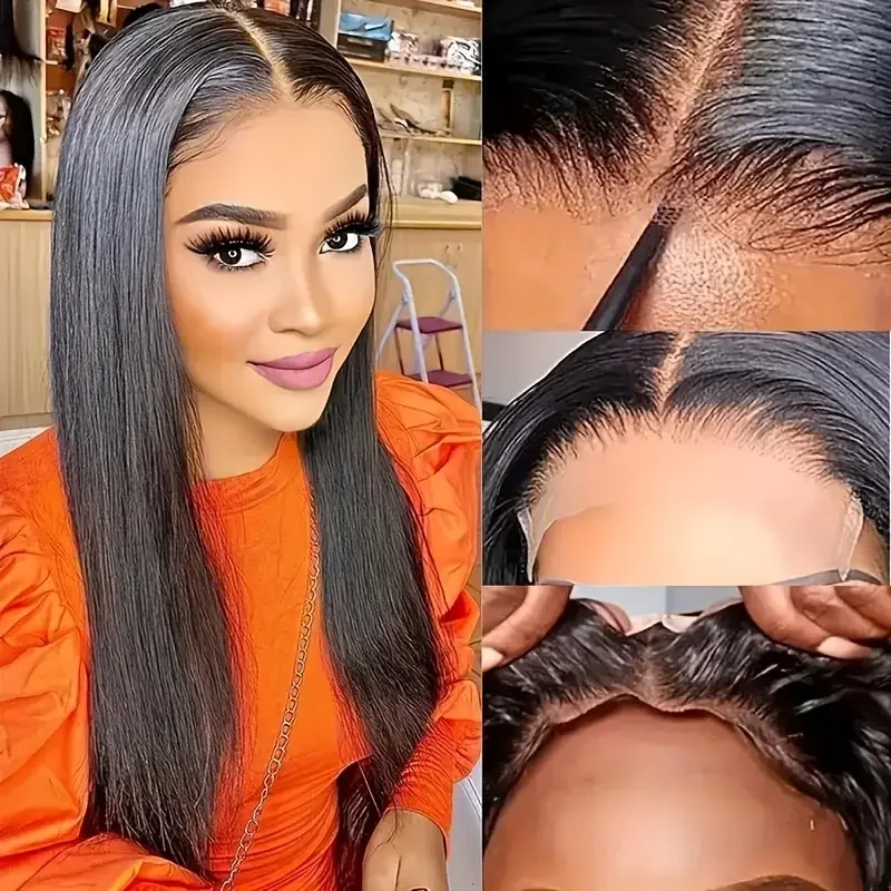 200 Density Bone Straight Lace Front Echthaarperücken 13x6 HD Lace Echthaarperücke für Damen, Echthaarperücken – Detail 3